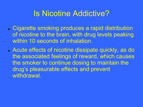 Treatment of Nicotine Addiction in Primary Care