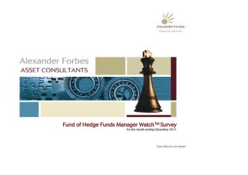 Fund of Hedge Funds Manager WatchTM Survey - Alexander Forbes
