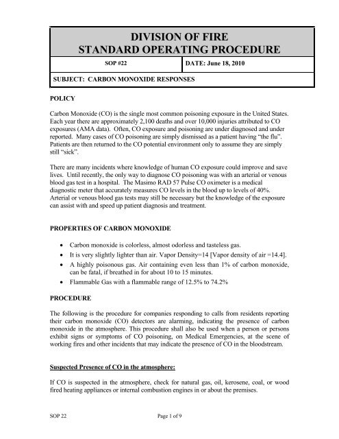 division of fire standard operating procedure