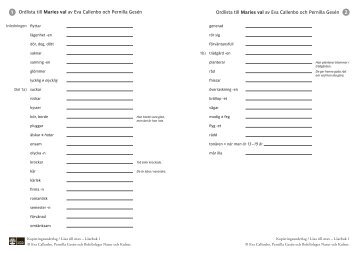 Ordlista till Maries val av Eva Callenbo och ... - Natur och Kultur