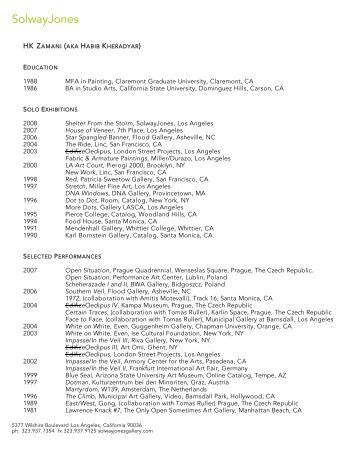 HK Zamani CV 2008.pdf - SolwayJones Gallery