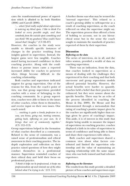 International Coaching Psychology Review, 4.2, September 2009