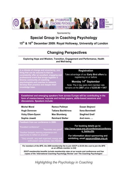 International Coaching Psychology Review, 4.2, September 2009