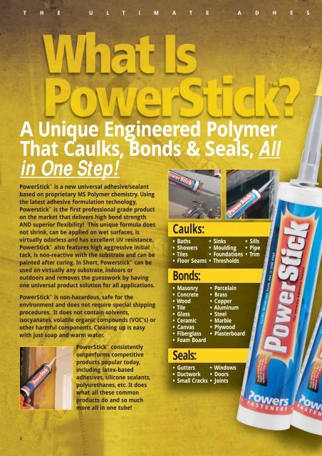 Power Stick Data Sheet - Target Building Materials