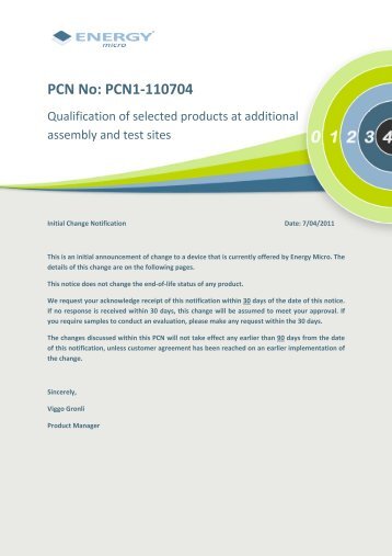 PCN No: PCN1-110704 - Energy Micro