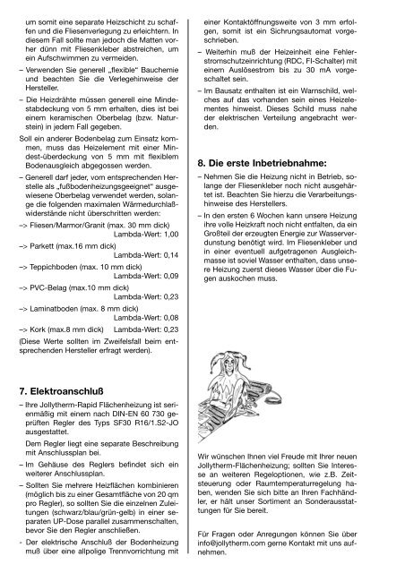 jollytherm® Terraheat Verlegeanleitung