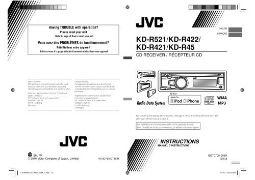 KD-R521/KD-R422 - JVC Mobile In-Car Entertainment