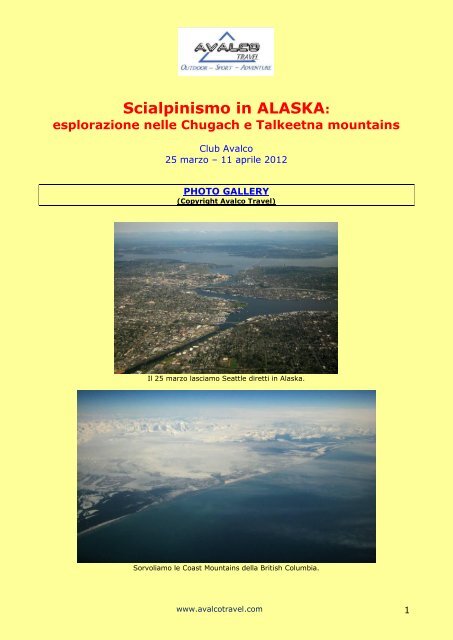 Scialpinismo in ALASKA: - Avalco Travel