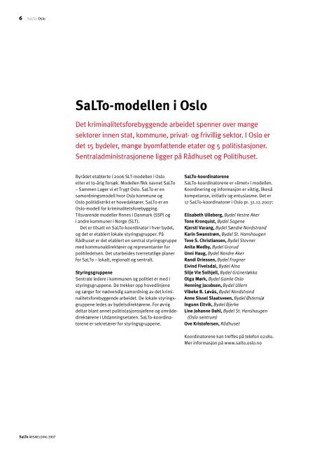 SaLTo Ã¥rsmelding 2007 - Salto Oslo kommune