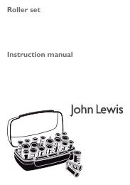 Roller set Instruction manual - John Lewis