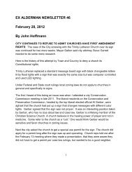 EX ALDERMAN NEWSLETTER 46 February 28, 2012 By John ...