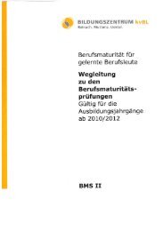 Wegleitung BMS II 10-12 (242 KB) - Bildungszentrum kvBL