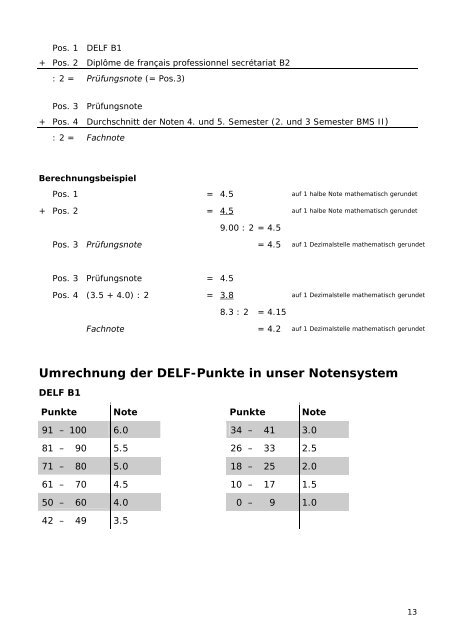 Wegleitung BMS II 10-12 (242 KB) - Bildungszentrum kvBL