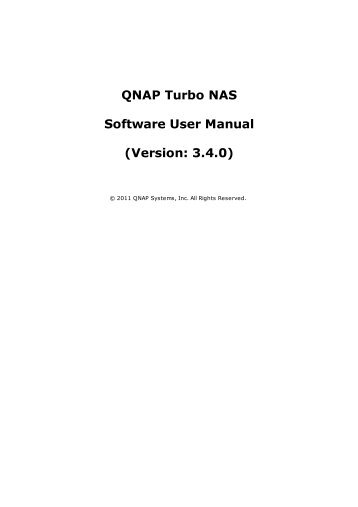 QNAP Turbo NAS Software User Manual (Version ... - Dyski sieciowe