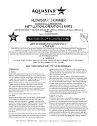 FLOwStAr™ SKimmer - AquaStar Pool Products