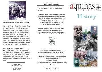History Leaflet - Aquinas College