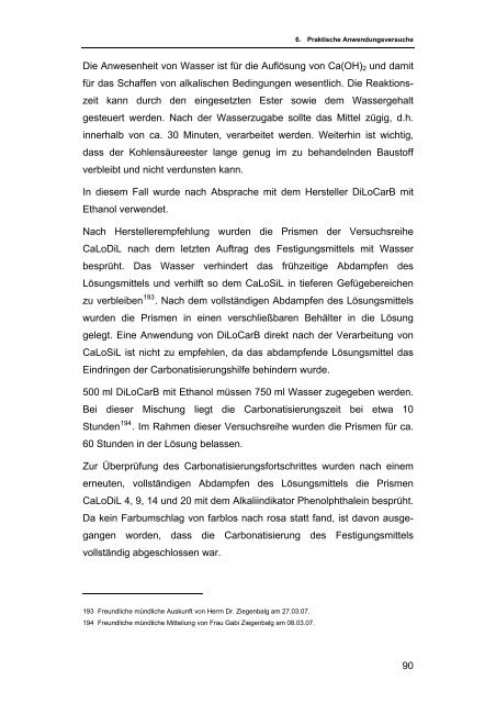 Die Anwendung von Calciumhydroxid-Sol als ... - icvbc