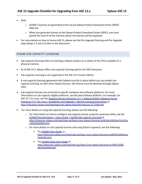 Upgrading and Migrating an IQ database from older ... - Sybase