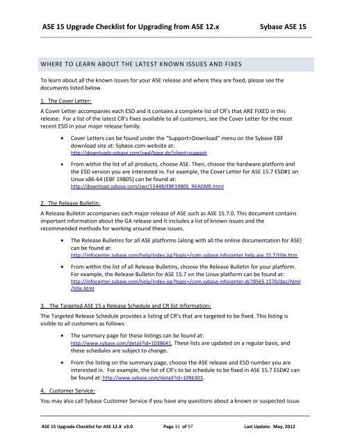 Upgrading and Migrating an IQ database from older ... - Sybase