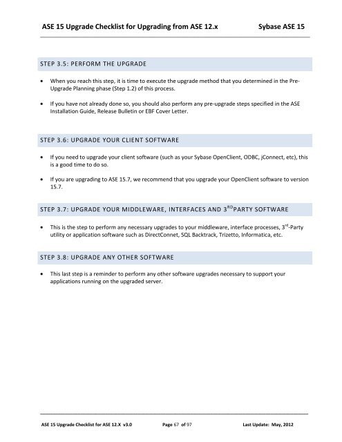 Upgrading and Migrating an IQ database from older ... - Sybase