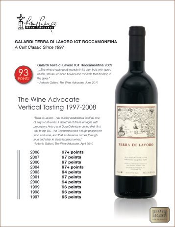 The Wine Advocate Vertical Tasting 1997-2008 - Winebow