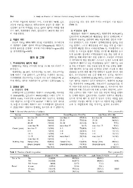 A Study on Practice of Infection Control among ... - íêµ­ì¹ììê³¼íí