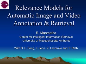 Statistical Models for Automatic Video Annotation & Retrieval