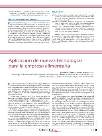 AplicaciÃ³n de nuevas tecnologÃ­as para la empresa alimentaria