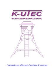 Posttreatment of Potash Fertilizer Granulates -  K-UTEC GmbH