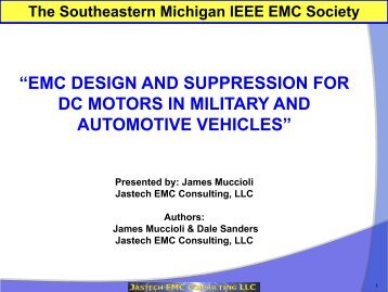 EMC Design and Suppression for DC Motors in - Jastech EMC ...