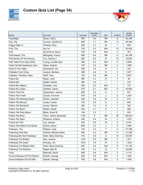 Custom Quiz List (Page 2) - Bartlesville Public Schools