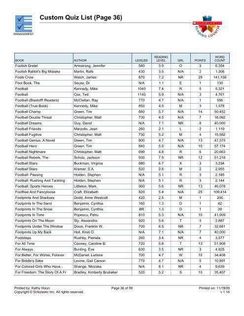 Custom Quiz List (Page 2) - Bartlesville Public Schools