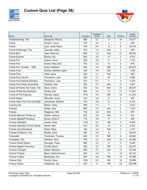 Custom Quiz List (Page 2) - Bartlesville Public Schools