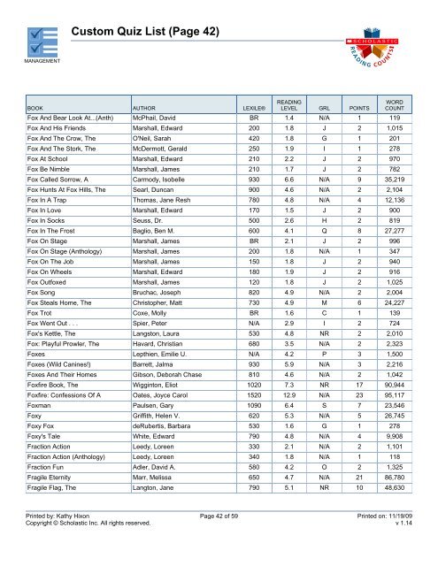 Custom Quiz List (Page 2) - Bartlesville Public Schools