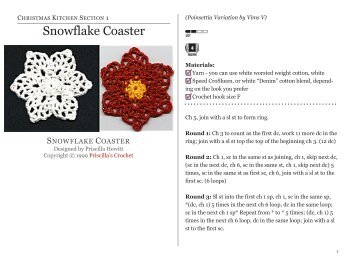 Snowflake Coaster - Priscilla's Crochet