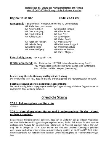 Protokoll - Gemeinde-Entwicklungsverein Altusried eV