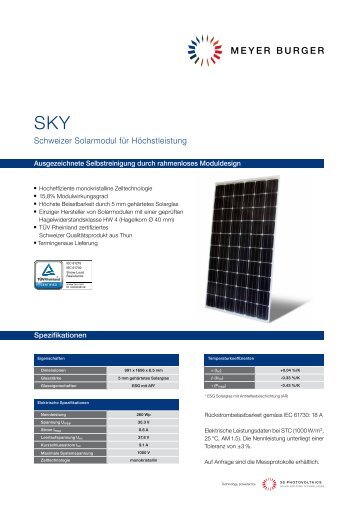 Sky 260 - Meyer Burger PV Systems