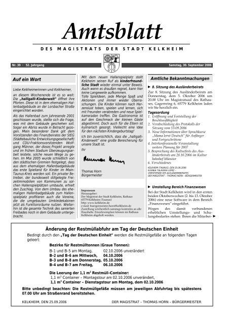 Amtsblatt - in Kelkheim