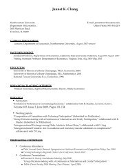 Curriculum Vitae - Department of Economics - Northwestern University