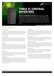 THEIA TL CENTRAL INVERTERS - Power Sources Unlimited
