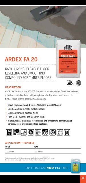 FLOORING CONTRACTOR PRODUCT GUIDE - ARDEX UK Ltd.