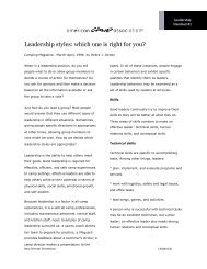 Leadership styles - American Camp Association