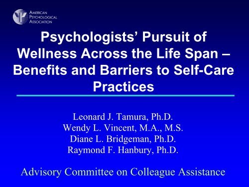Self Care & Psychologists - American Psychological Association