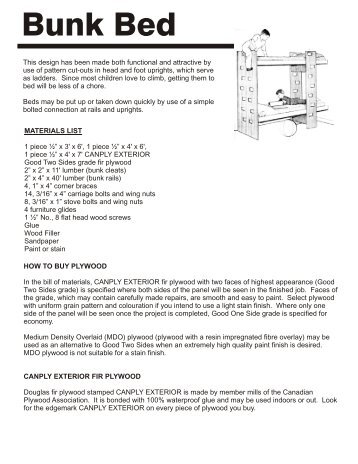 Bunk Beds - Plywood - Canadian Plywood Association