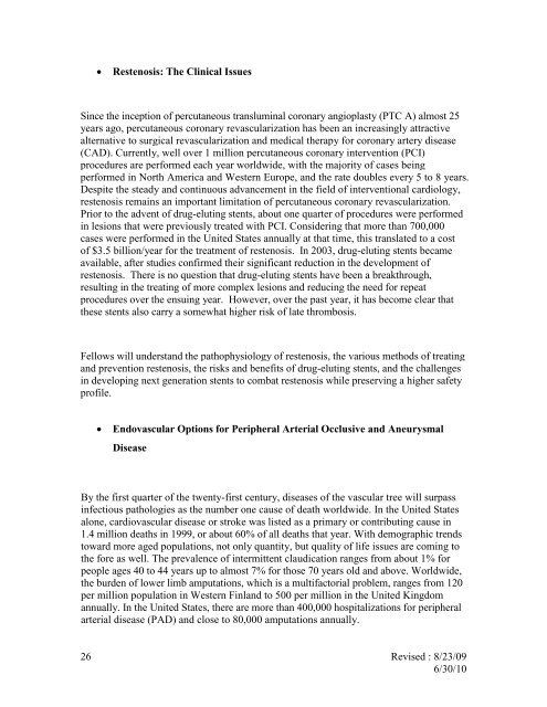 interventional cardiology fellowship curriculum - Winthrop University ...