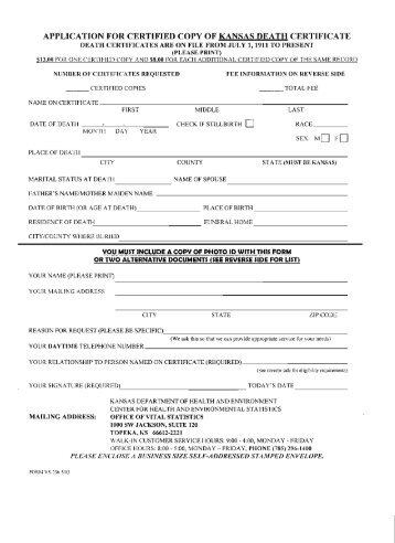request for death certificate