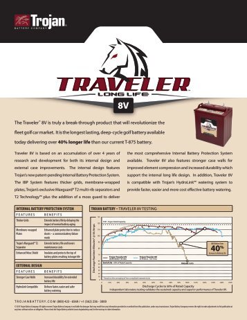 Traveler 8V & Ranger 160 Product Sheet - Trojan Battery Company