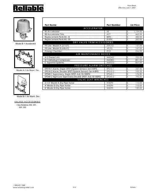 List Price Book 2007 - Reliable Automatic Sprinkler Co.