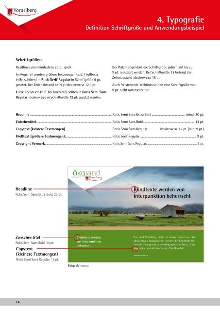 Gestaltungsrichtlinien fÃ¼r Medienauftritte des Landes Vorarlberg