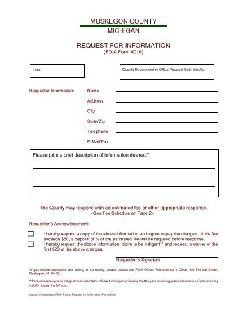 FOIA Request for Information Form - Muskegon County